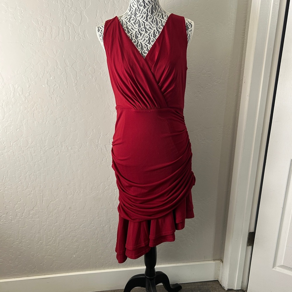 Grace Karin‎ Ruched Faux Wrap Cocktail Dress Womens Medium Bodycon Silhouette